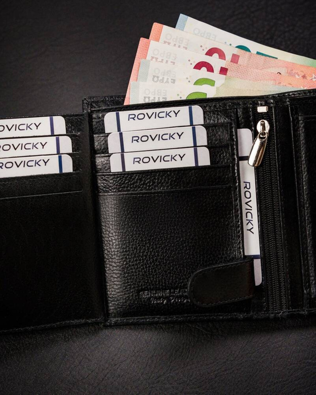 Skórzany męski portfel Rovicky N62-RVT RFID
