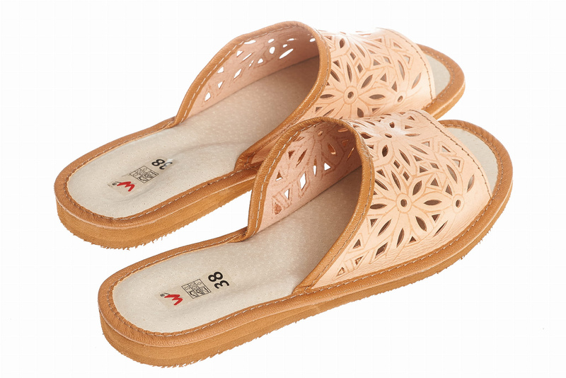 Wójciak Podhale damskie domowe kapcie wygodne skóra naturalna