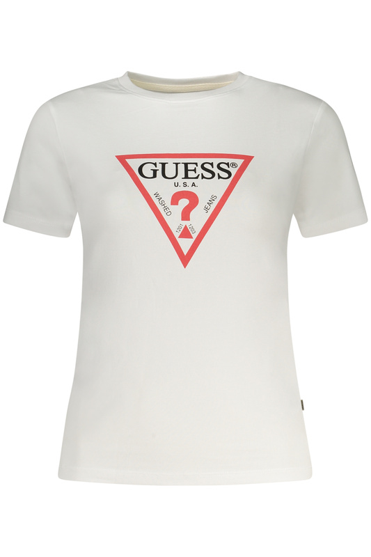 BIAŁY T-SHIRT DAMSKI Z KRÓTKIM RĘKAWEM GUESS JEANS