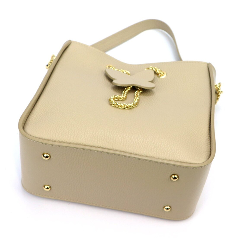 Luka damska listonoszka torebka na ramię skóra naturalna ozdobny motyl