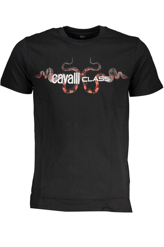 T-SHIRT MĘSKI Z KRÓTKIM RĘKAWEM KLASY CAVALLI CZARNA