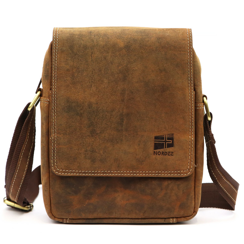 Nordee męska saszetka skóra naturalna torba miejska na ramię z kieszeniami