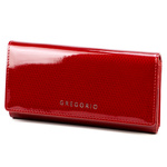 Duży Lakierowany damski portfel ze skóry Gregorio