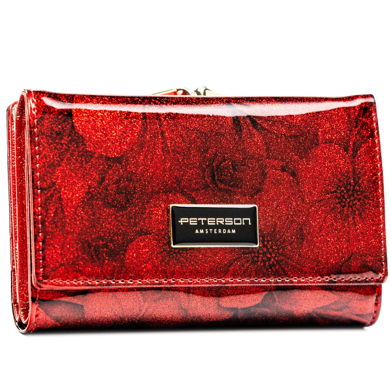 skóra naturalna + Damski portfel ze skóry ekologicznej Peterson PTN PS108-FDS
