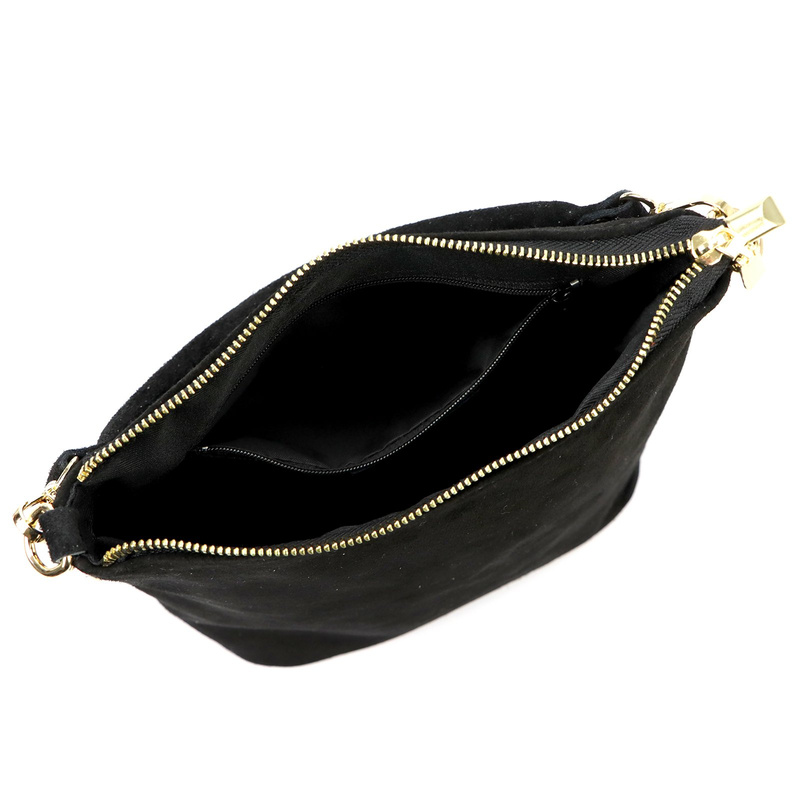 Damska miejska zgrabna listonoszka skórzana torebka na ramię zamszowa Luka