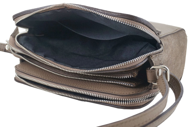 Torebka skórzana crossbody zamszowa - Czerwona