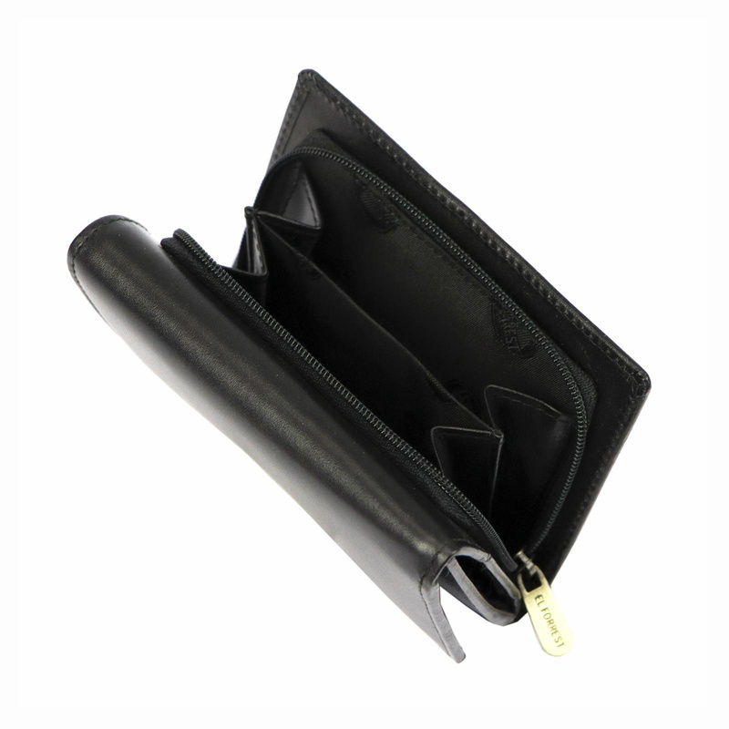 EL FORREST damski portfel skóra naturalna portmonetka na zatrzask RFID