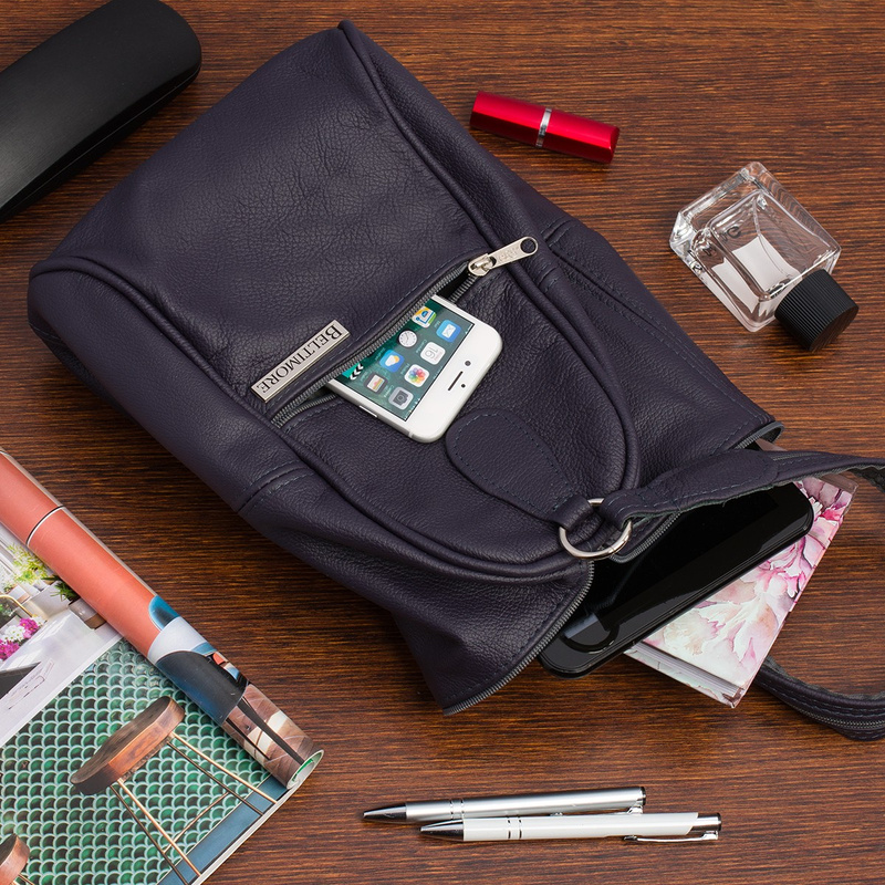 Fioletowy plecak damski skórzany torebka 2w1 Beltimore 019