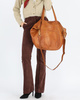 Torba damska skórzana shopper z kieszeniami - It bag MARCO MAZZINI brąz camel