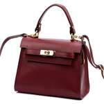 Luka Damski skórzany mały kuferek torebka na ramię z paskiem i uchwytem