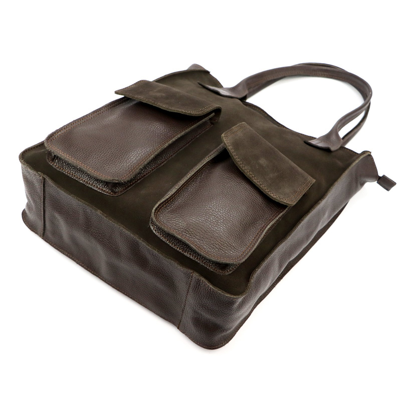 Angelo Torebka na ramię Duża damska shopperbag z kieszeniami skórzana 