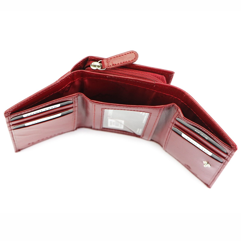 EL FORREST damski portfel skóra naturalna portmonetka na zatrzask RFID