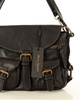 MARCO MAZZINI Skórzana torebka listonoszka z kieszeniami safari handmade bag czarna