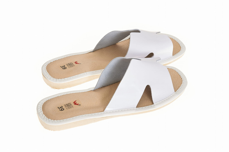 Wójciak Podhale Kapcie po domu damskie skóra naturalna z odkrytymi palcami