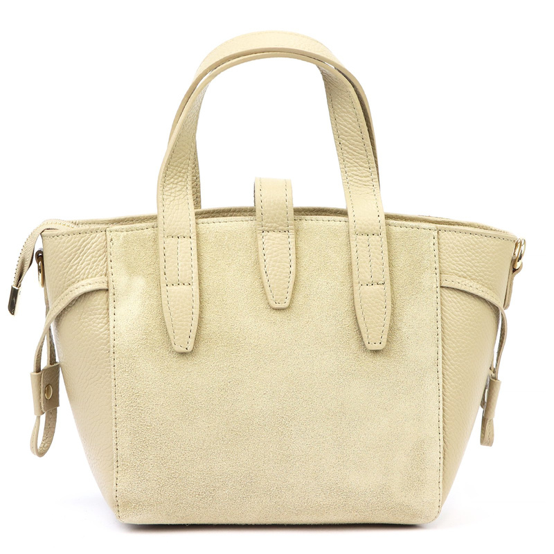 Luka Skórzany damski kuferek torebka do ręki z dopinanym paskiem elegancki