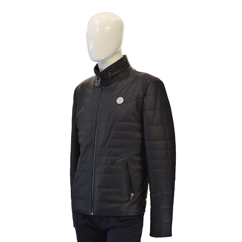 Bukowski całoroczna męska Kurtka skórzana Wojtek pikowana stójka dekolt