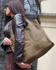 MARCO MAZZINI Torebka miejski shopper bag skóra naturalna handmade beżowa cappuccino