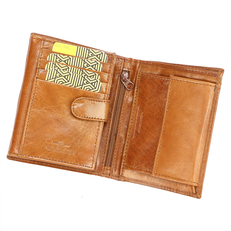Charro Męski duży portfel skóra naturalna rozbudowany pionowy składany