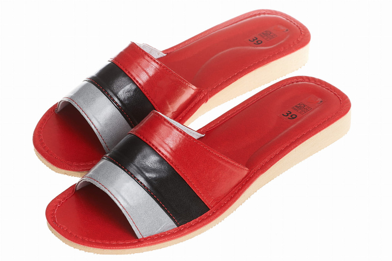 Wójciak Podhale damskie kapcie skóra naturalna klin o wysokości 2,5 cm