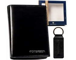 Zestaw prezentowy: skórzany portfel męski i brelok - Peterson