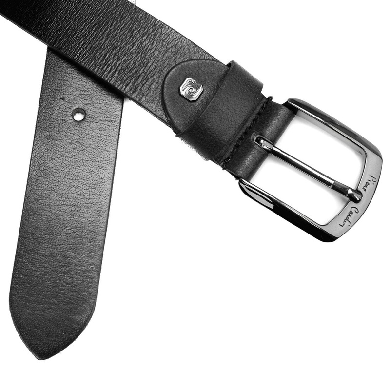 Pierre Cardin męski pasek do spodni skóra naturalna klasyczna klamra