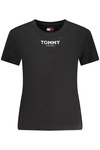 TOMMY HILFIGER DAMSKI T-SHIRT Z KRÓTKIM RĘKAWEM W KOLORZE CZARNYM