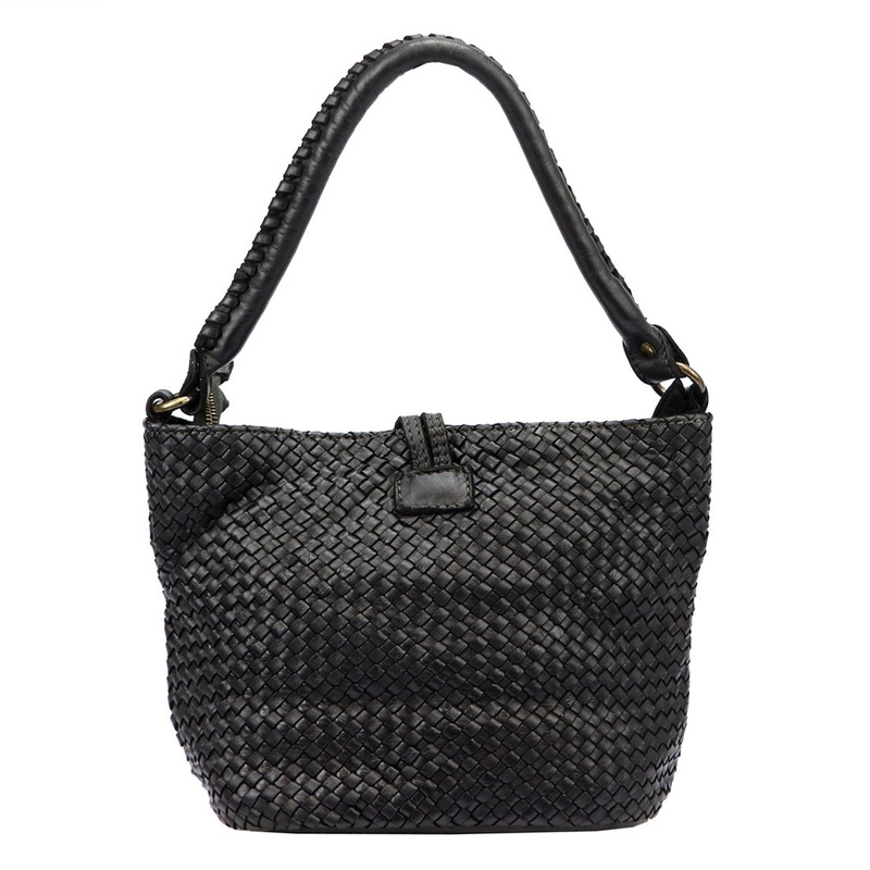 Pleciona damska torebka na ramię z kieszeniami ze skóry naturalnej VS