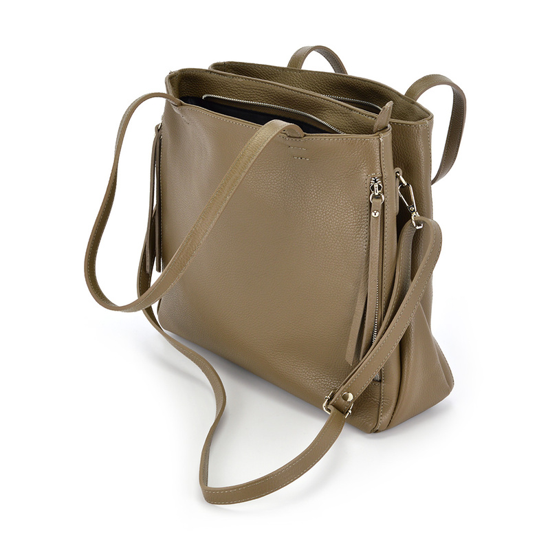 Elegancka stylowa duża damska skórzana shopperbag