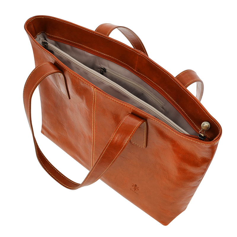 Damska skórzana elegancka shopperbag na ramię 