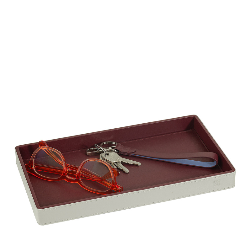 DuDu Taca dekoracyjna do salonu prostokątna skóra naturalna