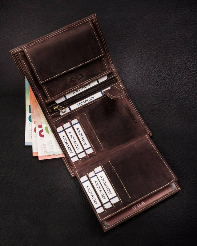 Skórzany męski portfel Wild N4-CHM-NL RFID