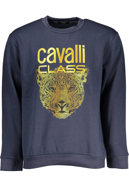 NIEBIESKA BLUZA MĘSKA BEZ ZAMKA KLASY CAVALLI