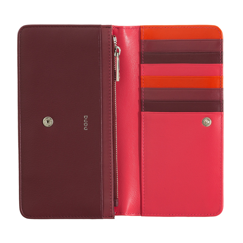 DUDU portfel damski skóra naturalna podłużna portmonetka zatrzask