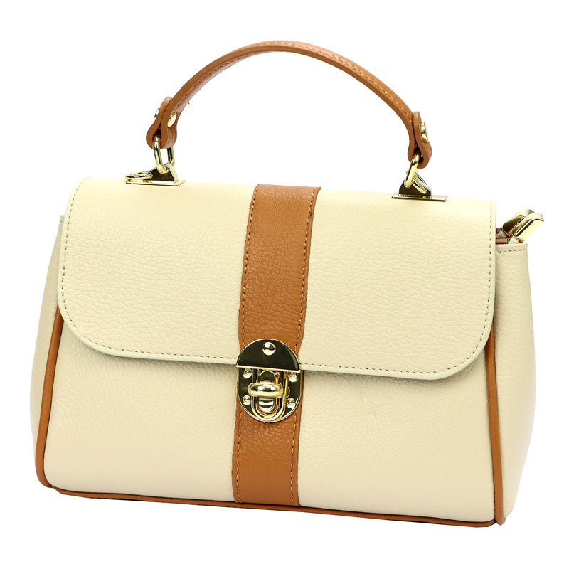 Luka Skórzana damska listonoszka z paskiem z organizerem torebka do ręki