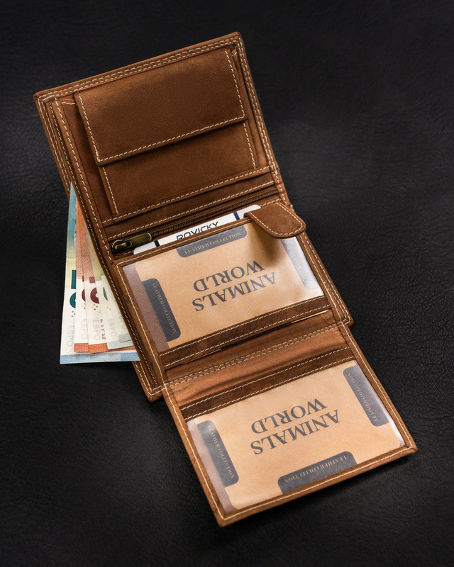 Duży skórzany portfel z indywidualnym wzorem