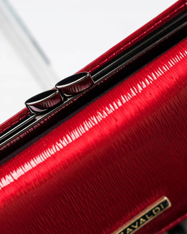 4U Cavaldi Lakierowany Duży portfel damski ze skóry naturalnej portmonetka