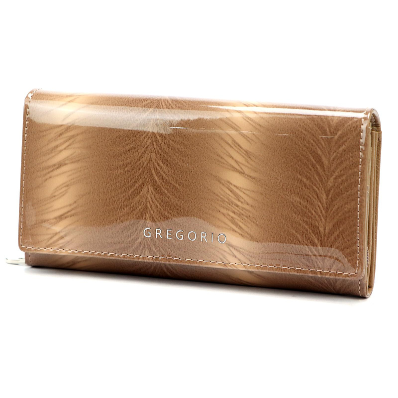 Gregorio damski portfel skóra naturalna podłużna klasyczna portmonetka