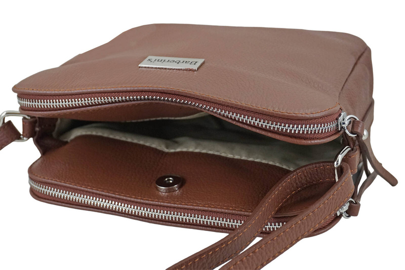 Torebka skórzana damska włoska - Brązowa