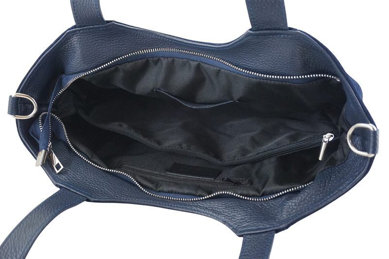 Torebka damska zamszowa typu worek - Granatowa