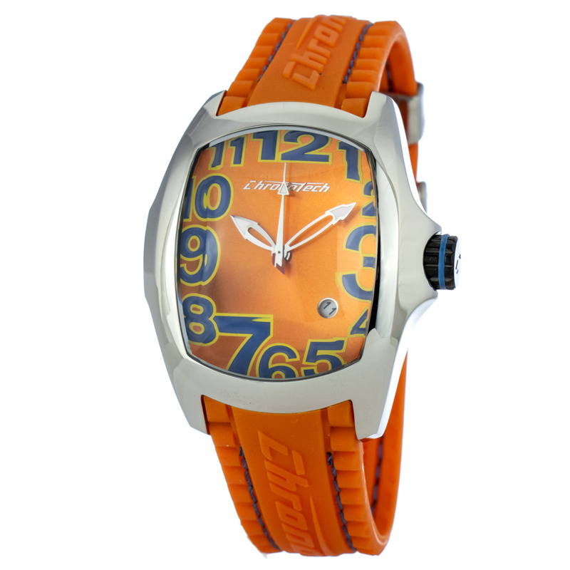 Zegarek CHRONOTECH CT7016M-08. Kwarcowy, Kolor pomarańczowy. Mężczyzna.