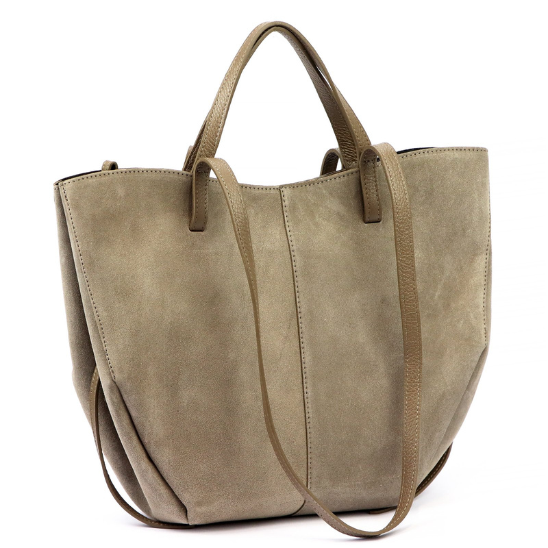 Stylowa Duża zamszowa damska shopperbag elegancka torebka na ramię Luka