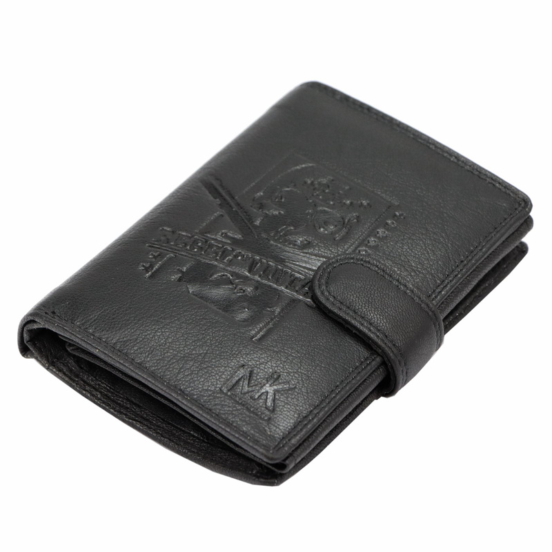 Money Kepper portfel pionowy męski skóra naturalna męski wzór system RFID