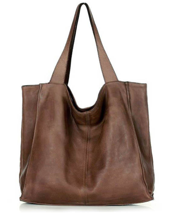 MARCO MAZZINI Torebka miejski shopper bag skóra naturalna handmade brąz
