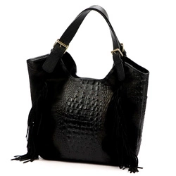 Vera Pelle damska shopperbag skórzana skóra krokodyla torebka na ramię