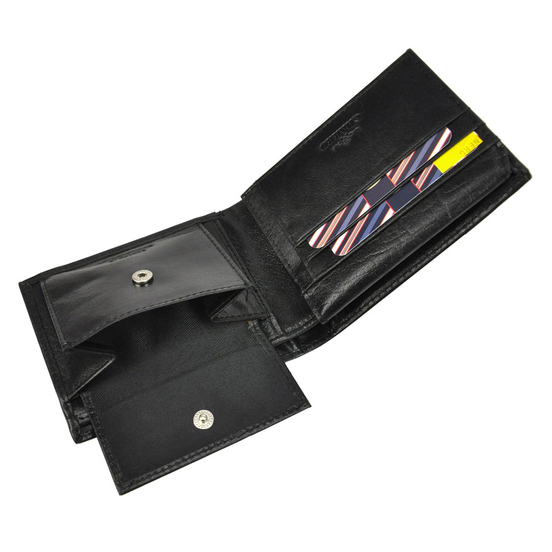 Charro męski portfel skóra naturalna kompaktowy pojemny składany