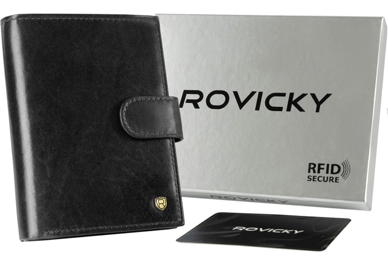 Skórzany męski portfel Rovicky N62L-RVTP RFID
