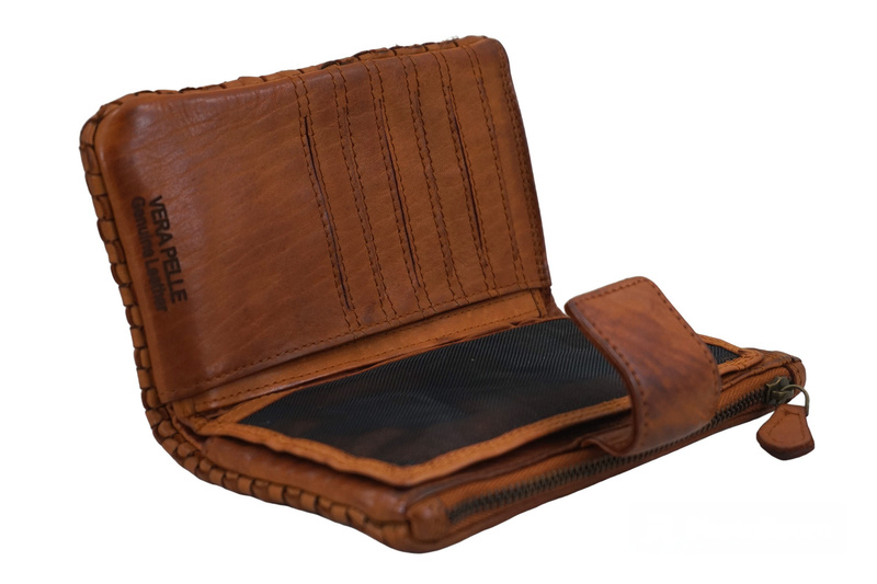 Ekskluzywny portfel z miękkiej skóry - Brązowy