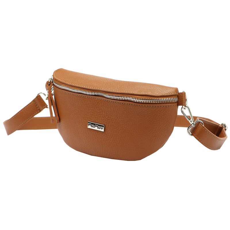 MiaMore damska saszetka nerka skóra naturalna przez ramię z kieszenią