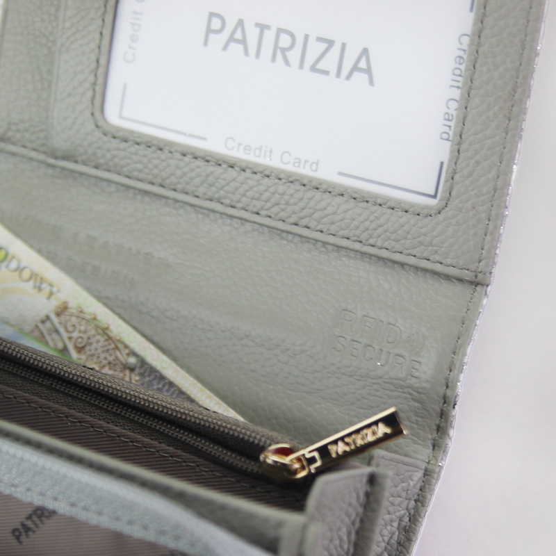 Skórzany damski portfel skóra węża PATRIZIA z RFID