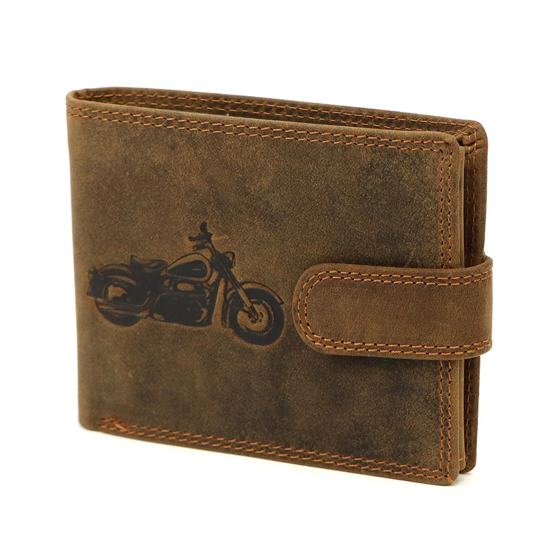 Nordee męski portfel skóra naturalna na zatrzask z indywidualnym wzorem